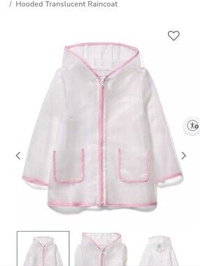 Janie and Jack clear hooded translucent raincoat Pink Accents 18 Mos To 24 Mos
